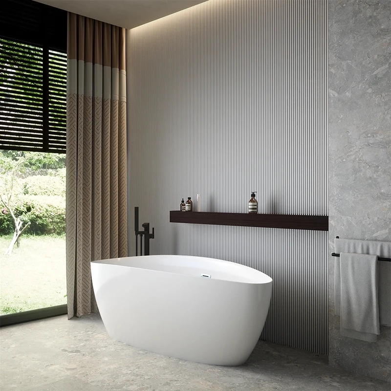 Vasca da bagno freestanding 170cm in acrilico bianco lucido | Caterina