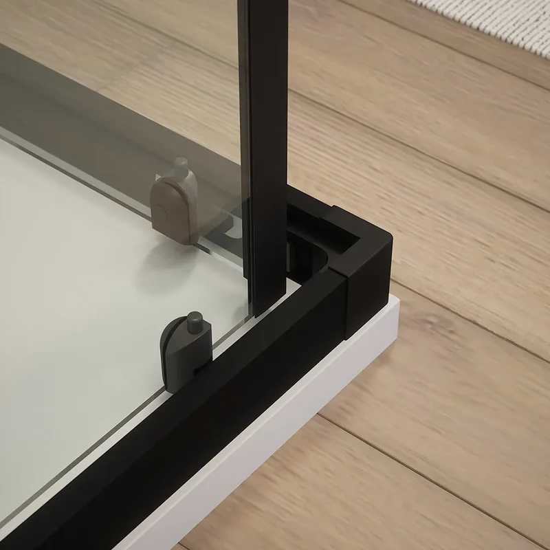 Box doccia angolare 90x90 cm trasparente 4 mm profili neri | Willis