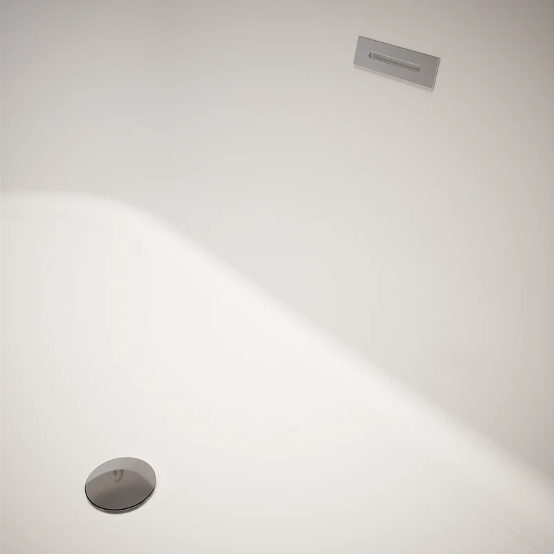 Vasca da bagno freestanding scanalata 170cm in acrilico bianco lucido | Iris