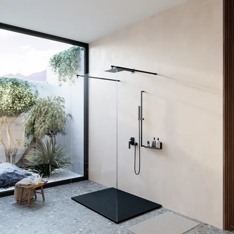 Piatto doccia 80x110 cm colore nero effetto pietra | Samos