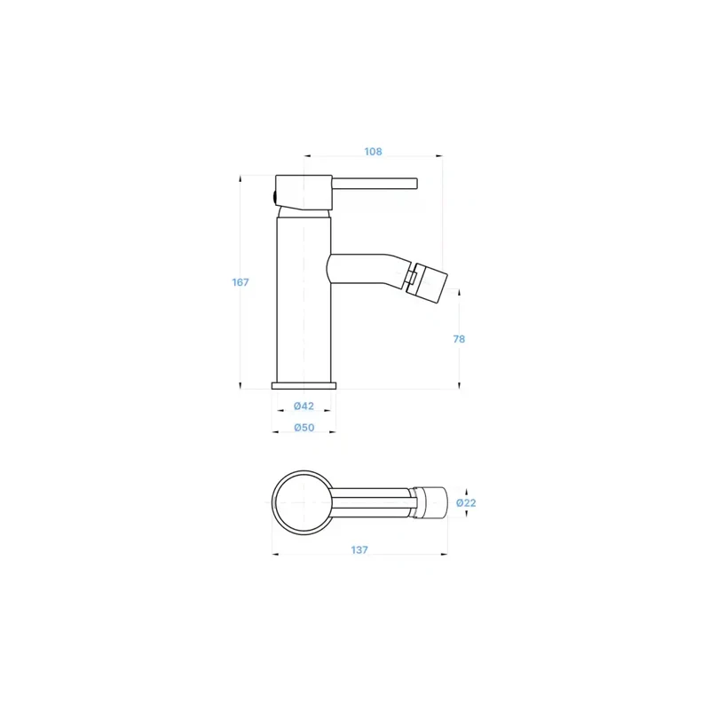 Set miscelatore lavabo e bidet senza scarico ed incasso doccia con deviatore in ottone cromato | Ava