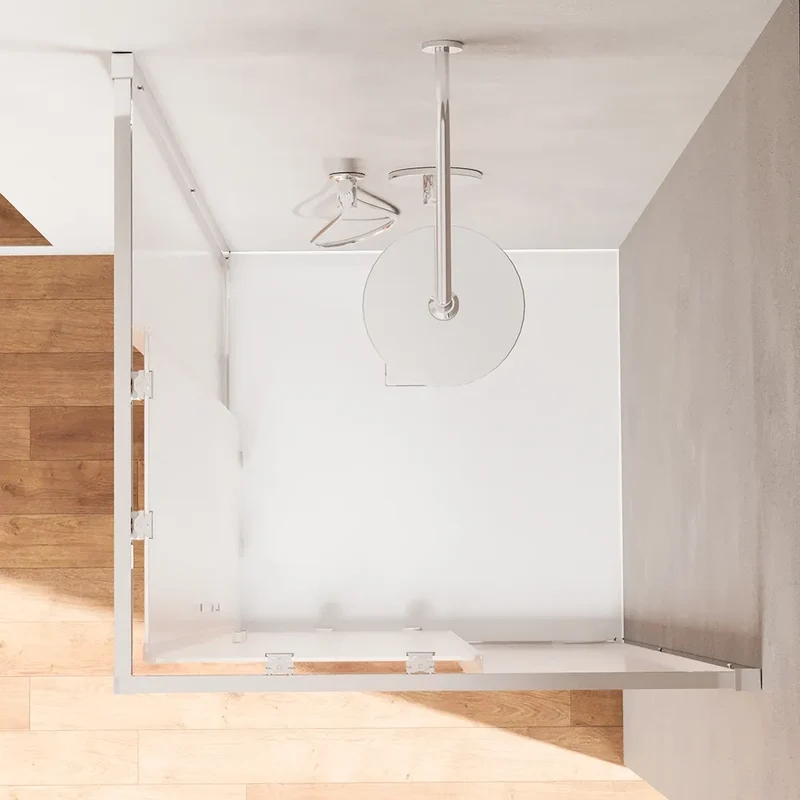 Box doccia angolare 80x120cm con profili cromati slim vetro 6mm opaco h190 | Portofino