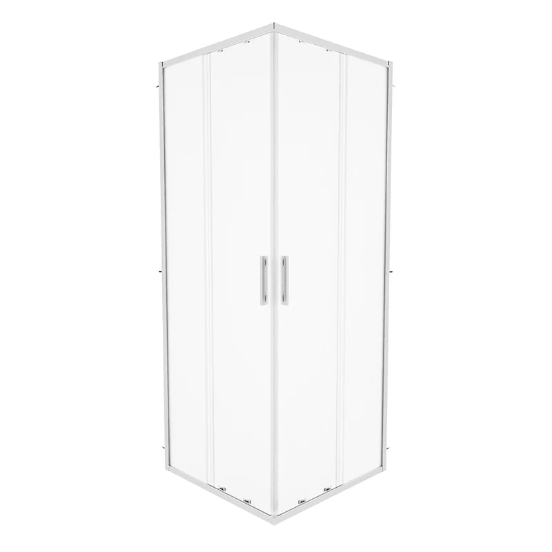 Box doccia angolare 80x120cm con profili cromati slim vetro 6mm opaco h190 | Portofino