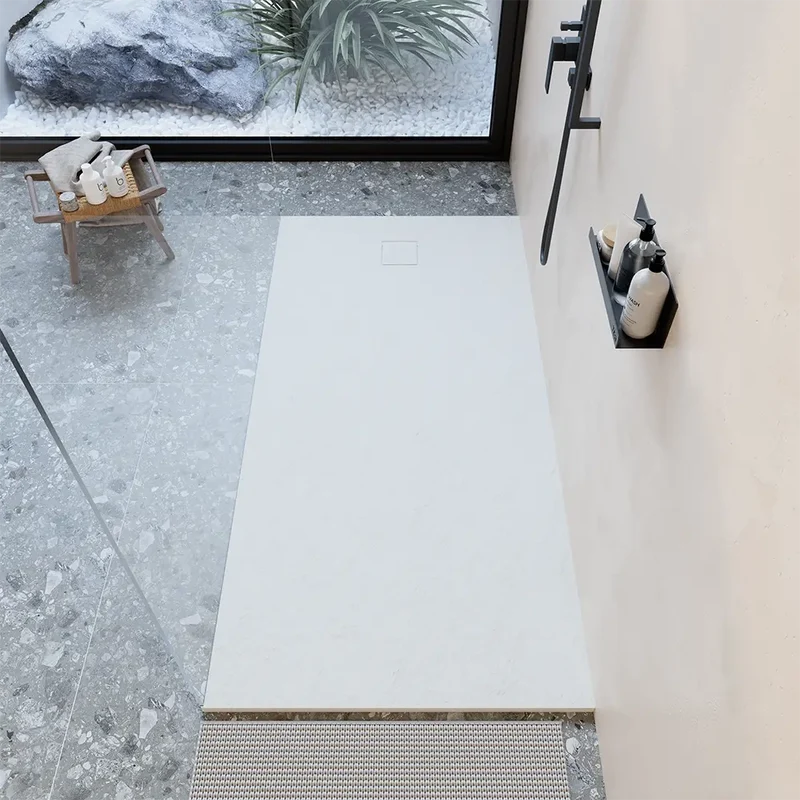 Piatto doccia 80x180 cm colore bianco effetto pietra | Samos