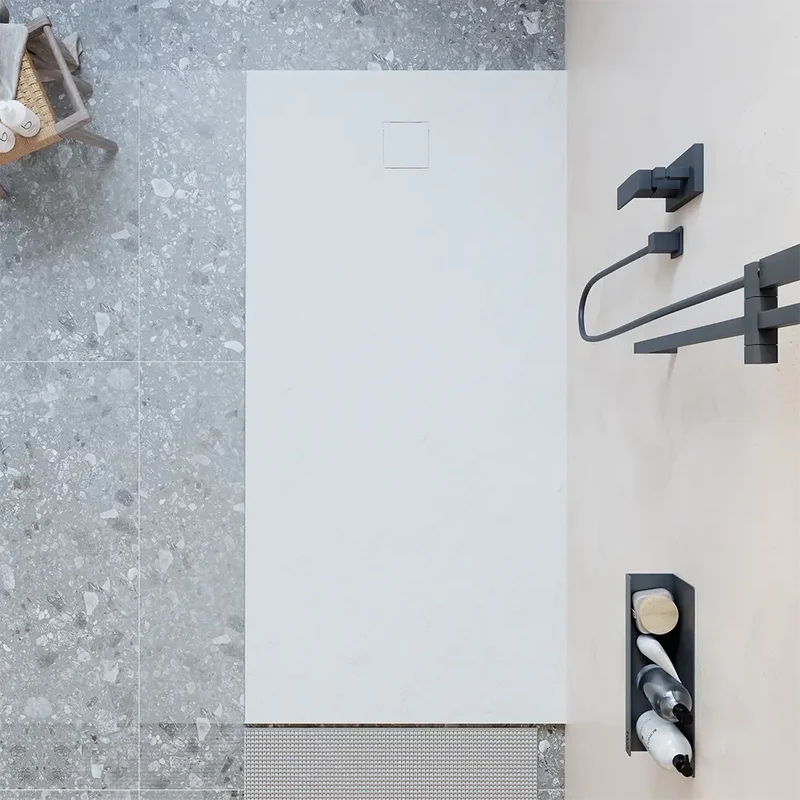 Piatto doccia 80x180 cm colore bianco effetto pietra | Samos