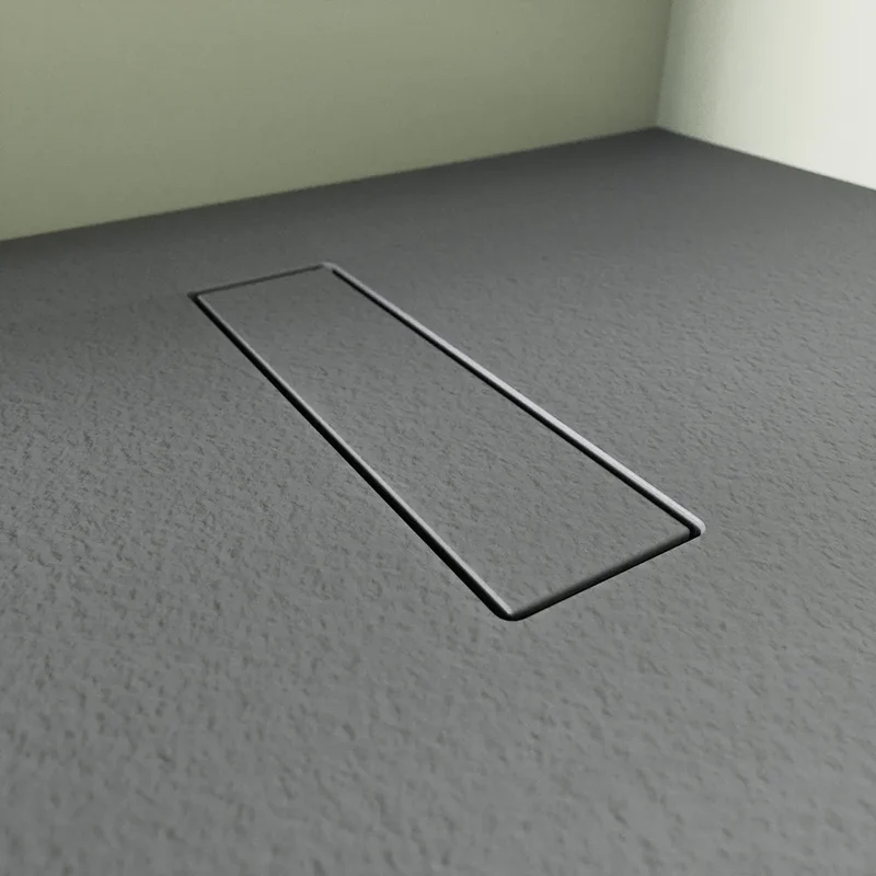 Piatto doccia 90x100 cm in marmoresina grigio effetto pietra | Merlera