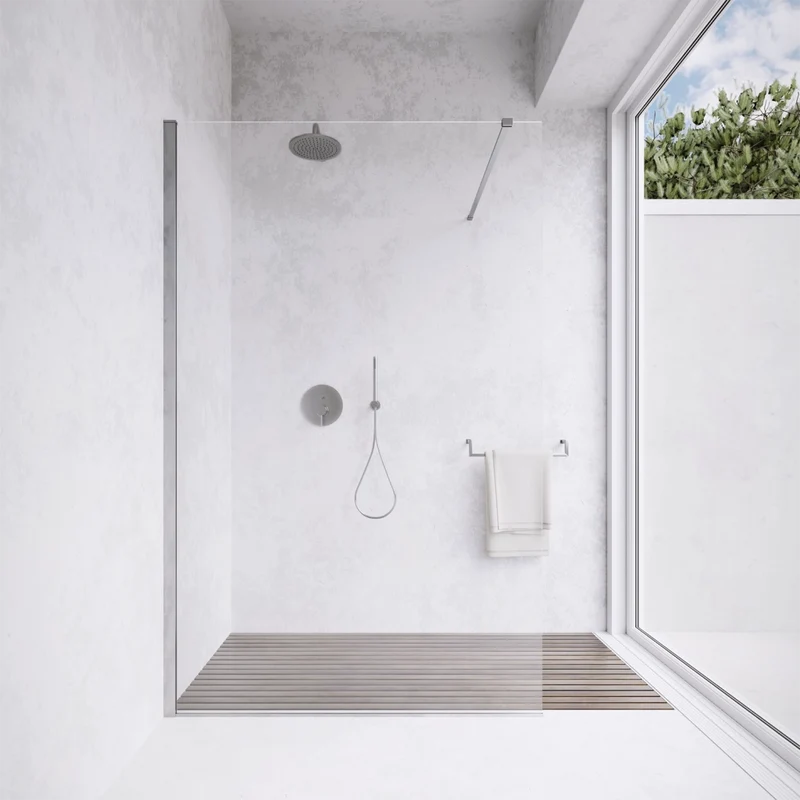 Parete doccia walk-in 140 cm 8mm trasparente anticalcare h200 | Lazaros