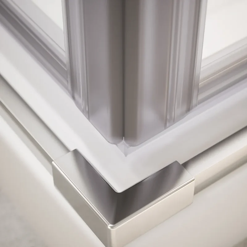 Box doccia angolare 90x90cm doppio battente profili cromati e vetro da 8mm trasparente h195 | Fiji