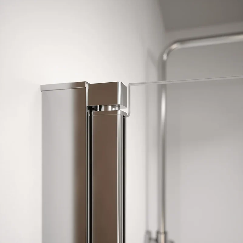 Box doccia angolare 90x90cm doppio battente profili cromati e vetro da 8mm trasparente h195 | Fiji