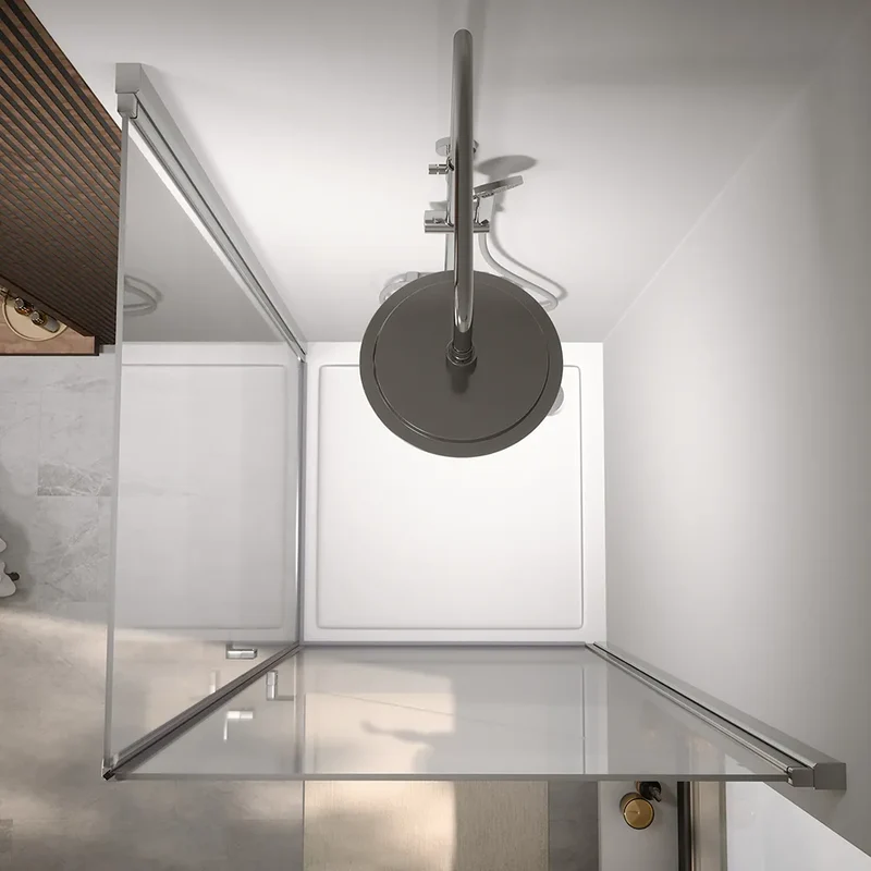 Box doccia angolare 90x90cm doppio battente profili cromati e vetro da 8mm trasparente h195 | Fiji