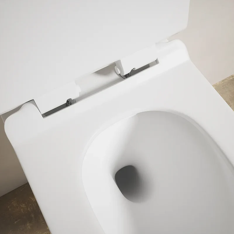 Vaso WC sospeso in ceramica bianco opaco rimless salvaspazio con sedile soft-close | Parigi