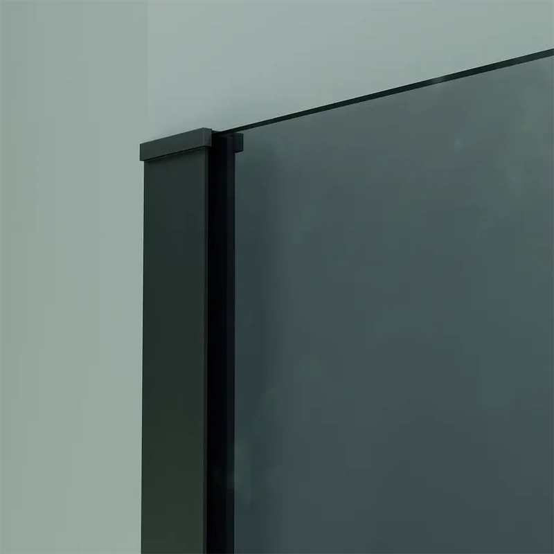 Doccia walk-in 100 cm vetro 8mm anticalcare fumé h200 profili neri | Keros