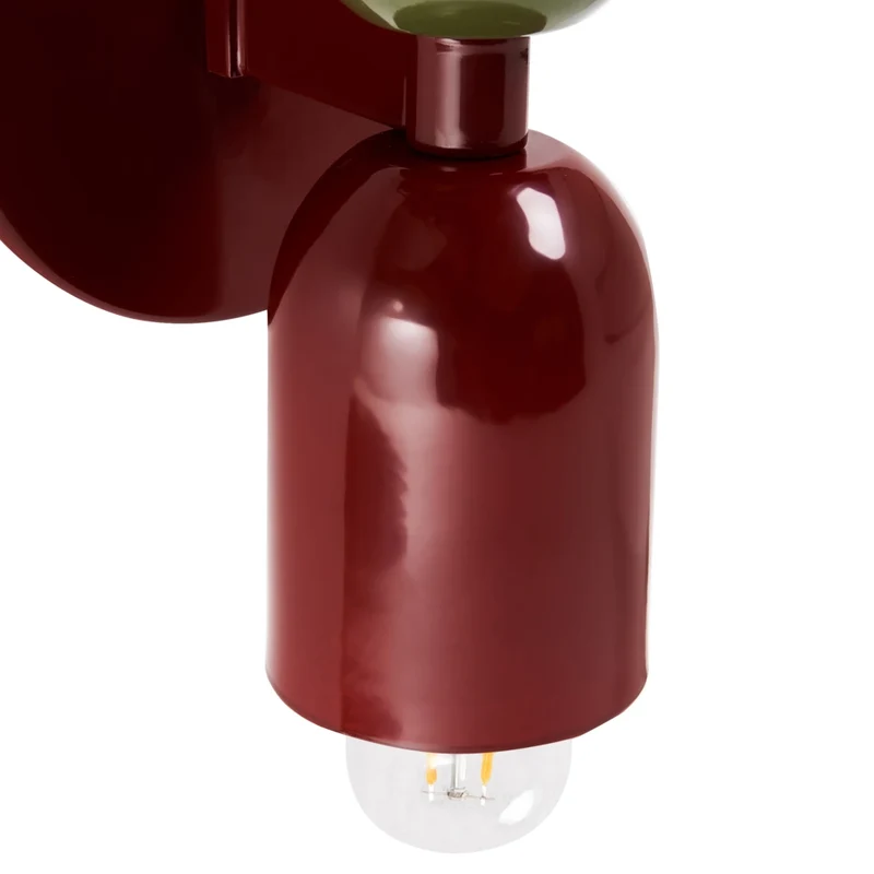Set di 2 lampade da parete a due luci Up-Down Scones rosso e verde