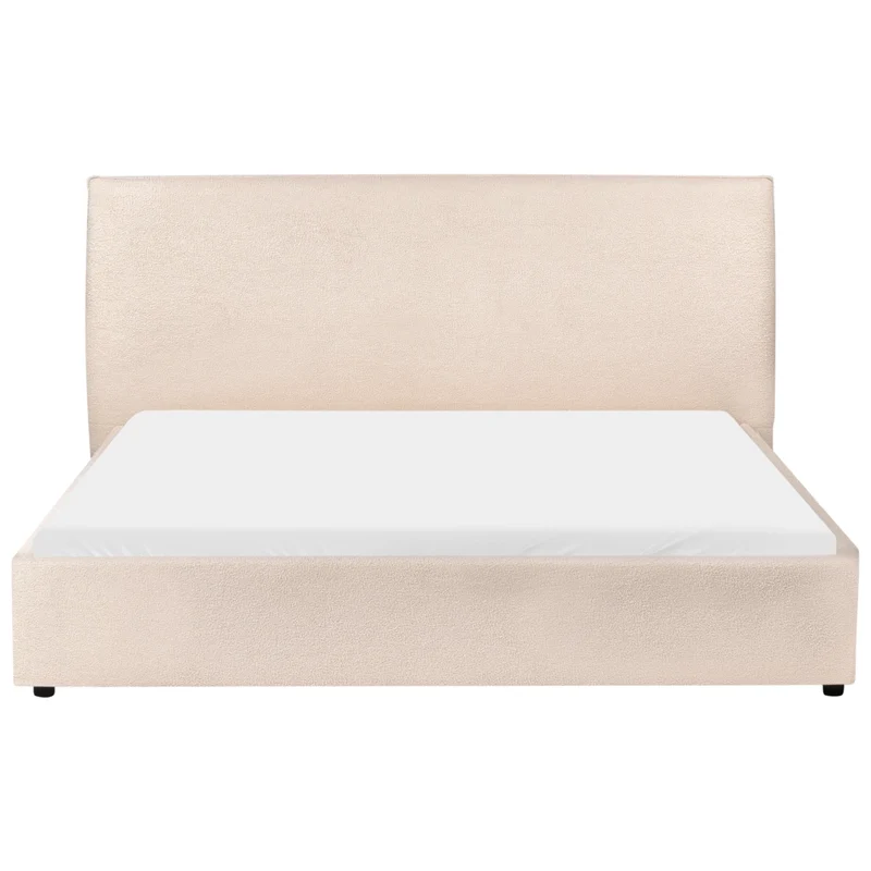 Letto matrimoniale ad acqua in velluto bianco sporco 160 x 200 cm stile classico minimalista