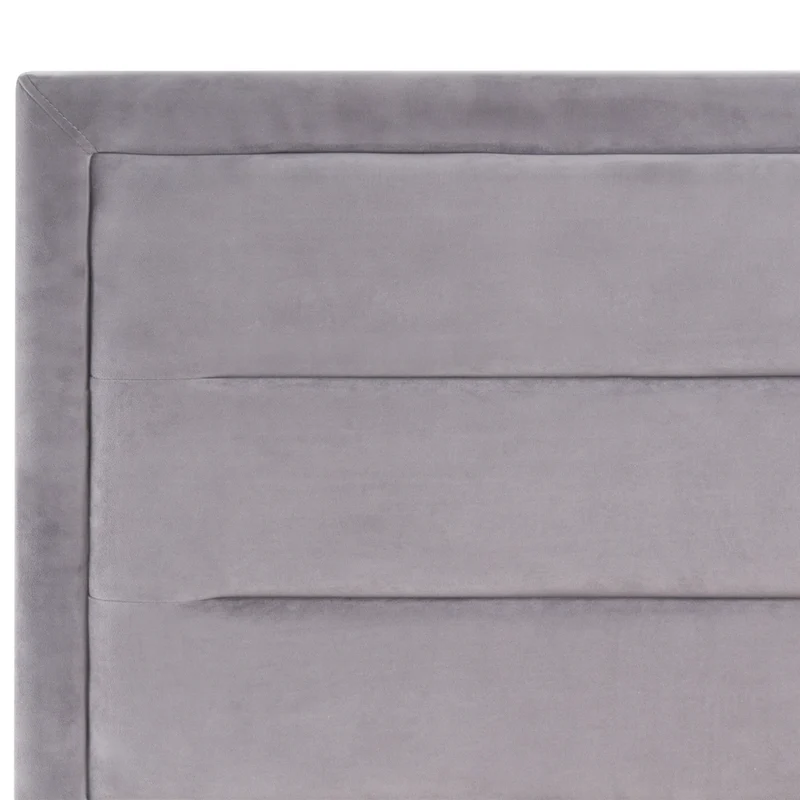 Letto matrimoniale ad acqua in velluto grigio scuro 180 x 200 cm testata imbottita stile moderno