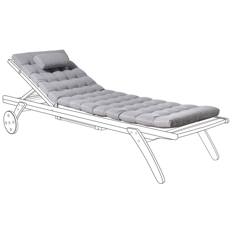 Cuscino per lettino prendisole con poggiatesta per lettino solare Resistente ai raggi UV grigio chiaro esterno bordo piscina