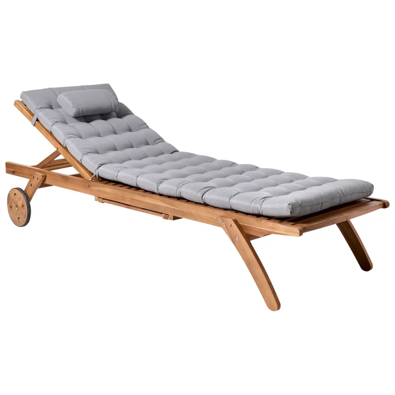 Cuscino per lettino prendisole con poggiatesta per lettino solare Resistente ai raggi UV grigio chiaro esterno bordo piscina