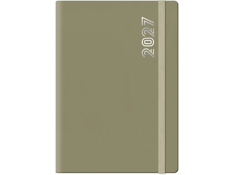 Agenda 2027 Dynamic con elastico 14,5x20,5cm giornaliera sabato e domenica abbinati nocciola