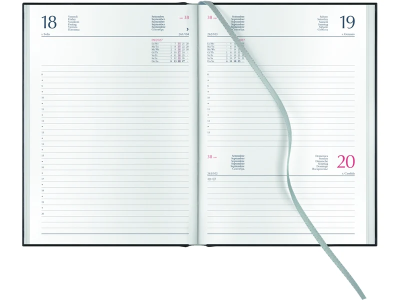 Agenda 2027 Egadi 14,5x20,5cm giornaliera sabato e domenica abbinati rubino