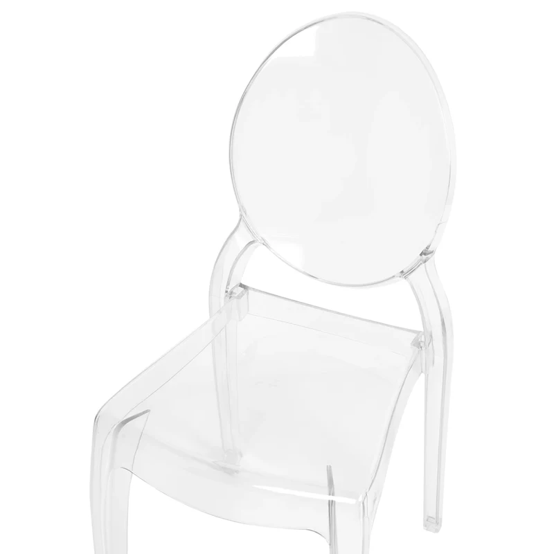 Set di 4 sedie da pranzo in materiale sintetico trasparente schienale solido impilabili design vintage moderno
