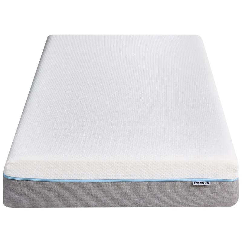 Materasso in memory foam bianco con tessuto grigio 90 x 200 cm media rigida