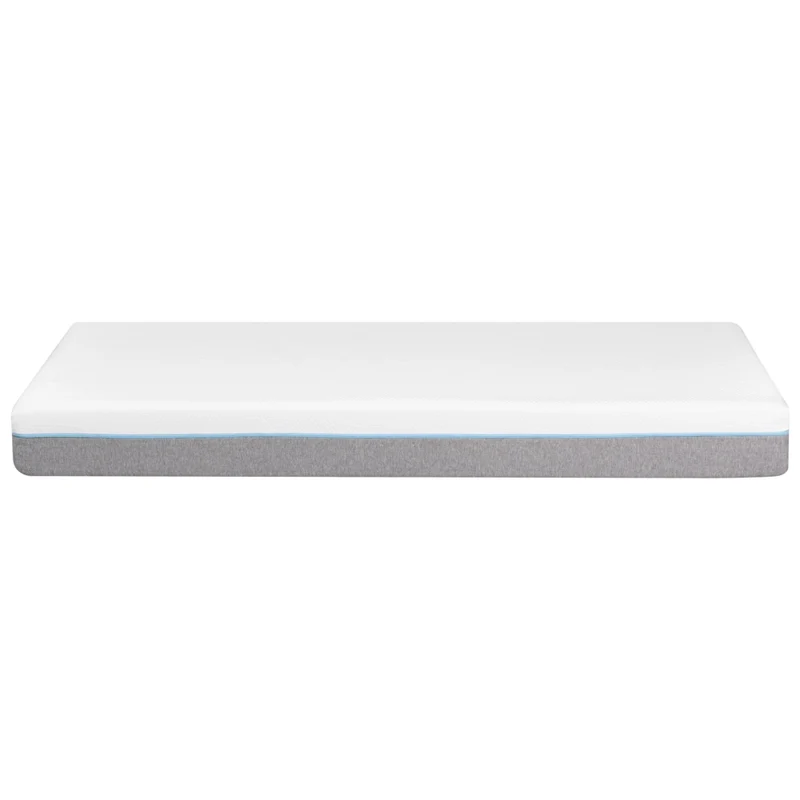 Materasso in memory foam bianco con tessuto grigio 90 x 200 cm media rigida