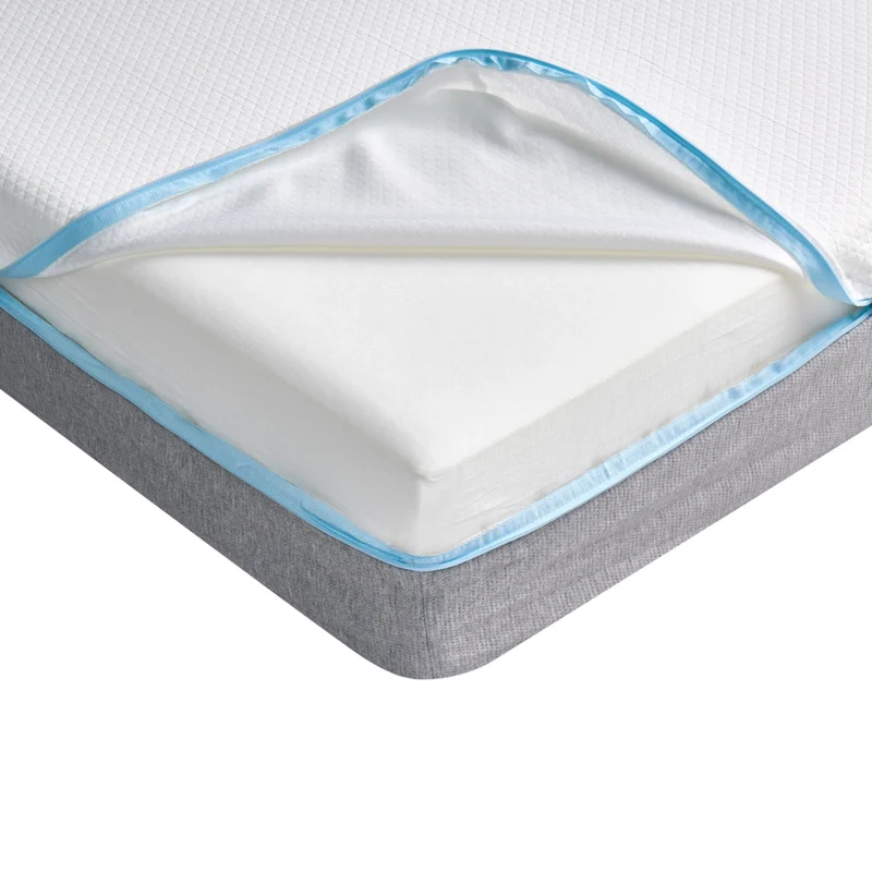 Materasso in memory foam bianco con tessuto grigio 90 x 200 cm media rigida