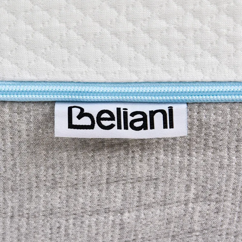 Materasso in memory foam bianco con tessuto grigio 90 x 200 cm media rigida