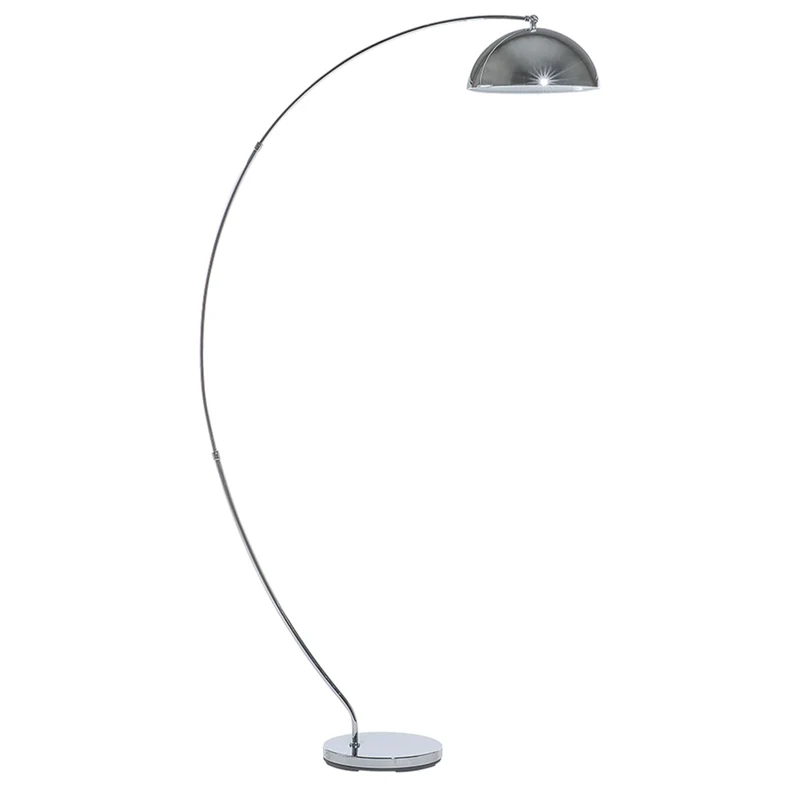 Lampada da Terra Metallo argentato 188 cm Arco base cromata Moderna