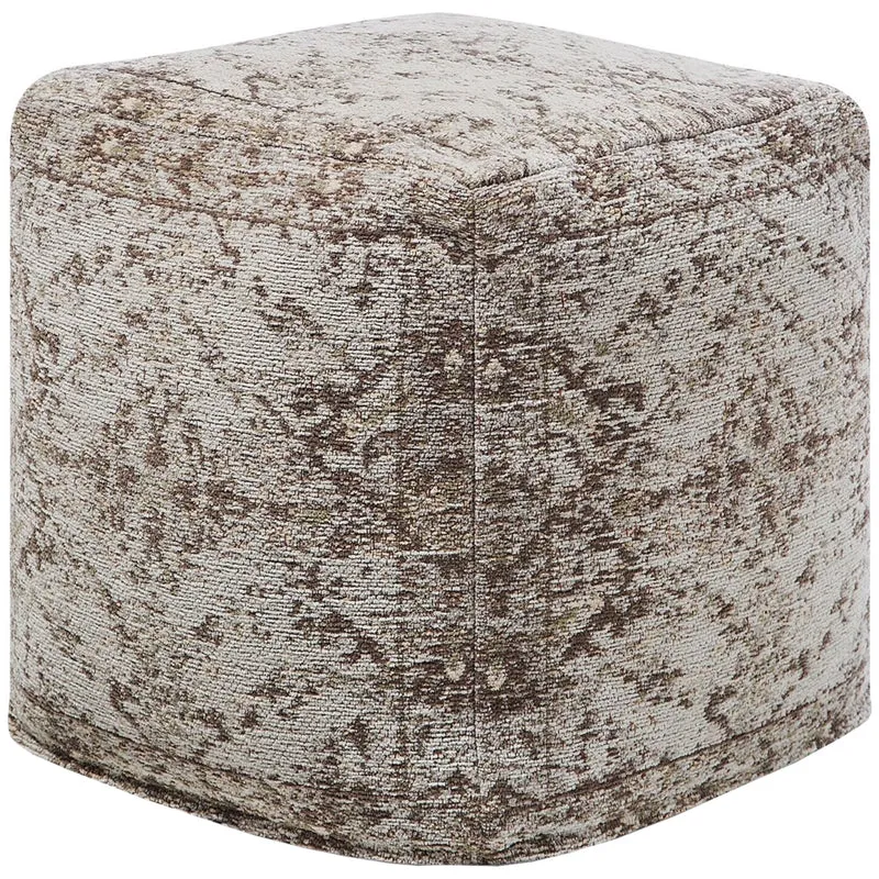 Pouf in cotone marrone modello decorativo Boho rustico soggiorno