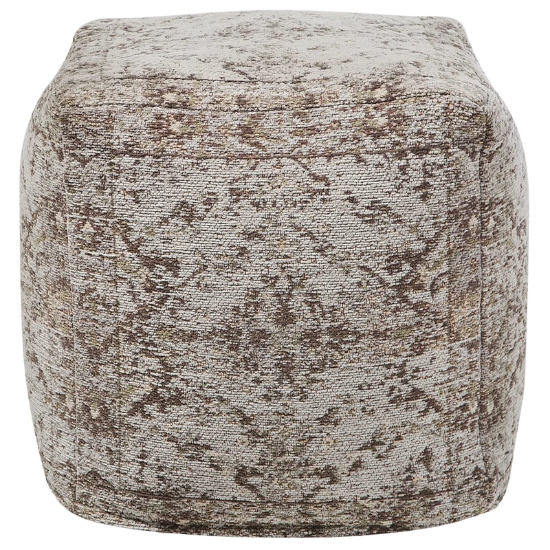 Pouf in cotone marrone modello decorativo Boho rustico soggiorno