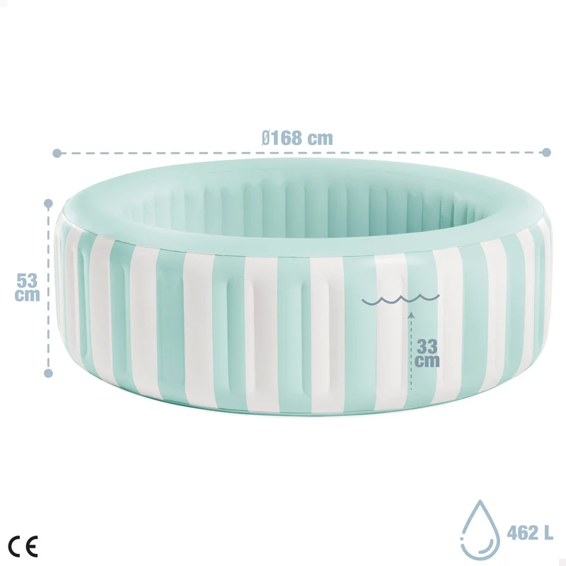 Piscina gonfiabile Costiera a righe D 168x53 cm bianco e verde INTEX