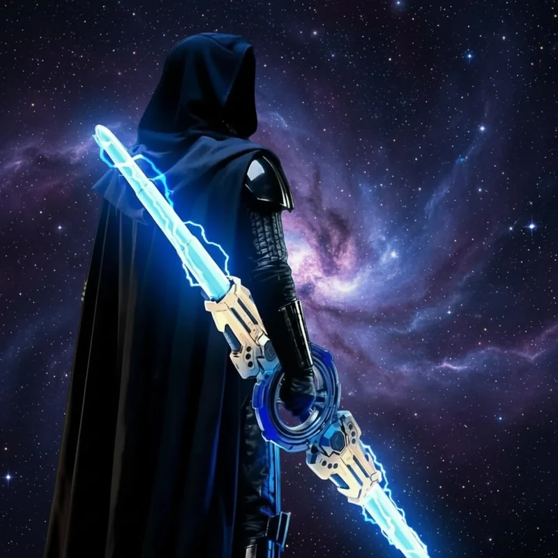 Halloween Light-Up Sword Toy with Retractable Blades and LED Lighting