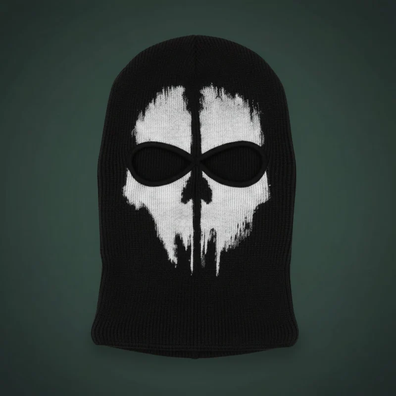 Halloween Skull Balaclava for Children and Adults, Black Knitwear