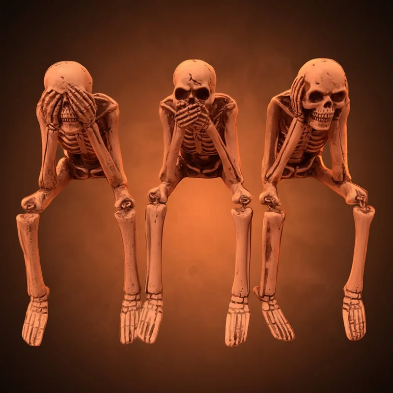 Halloween Decorative Skeleton Figurine with Dangling Legs for a Shelf Skeleton