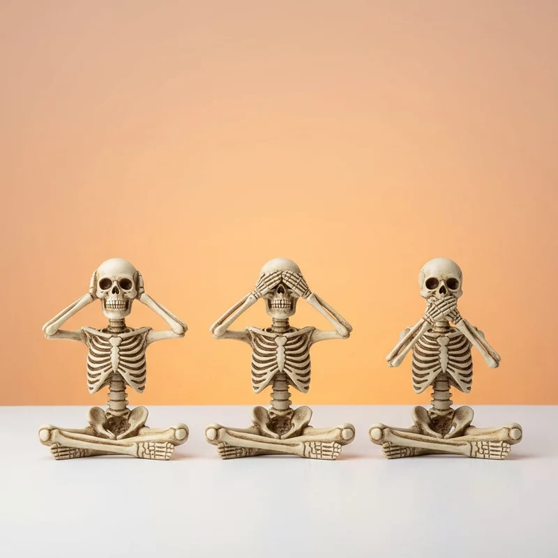 Halloween Decorative Skeleton Figurine with Dangling Legs for a Shelf Skeleton