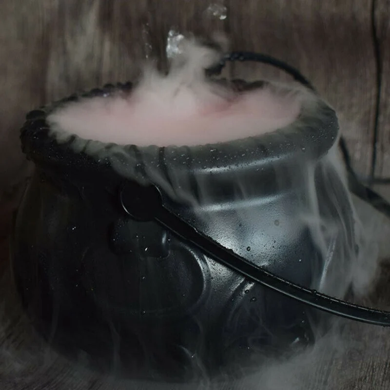 Halloween Witch’s Cauldron with Fog Generator and LED Lights for Home Decoration