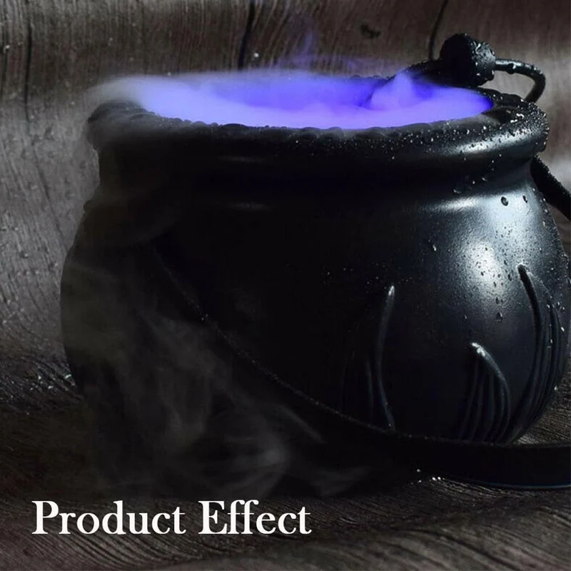 Halloween Witch’s Cauldron with Fog Generator and LED Lights for Home Decoration