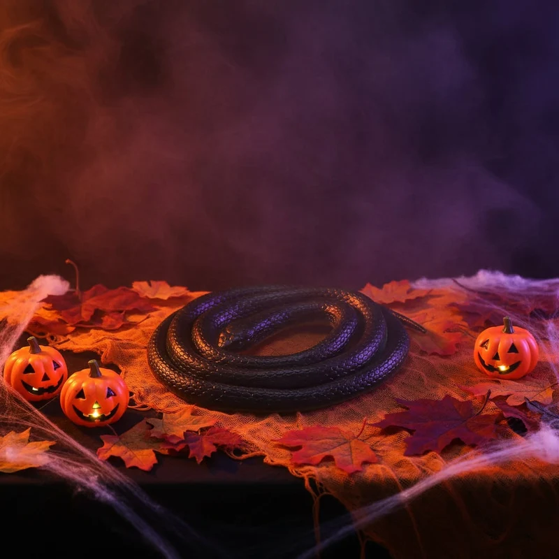 Halloween Rubber Snake Toy, Realistic Decorative Garden Prank, 130 Cm