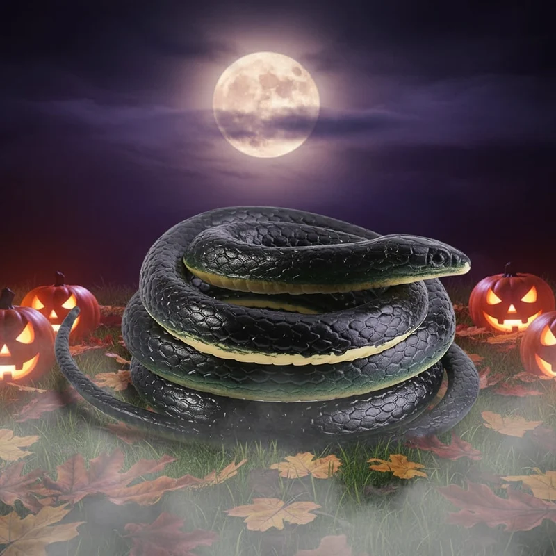 Halloween Rubber Snake Toy, Realistic Decorative Garden Prank, 130 Cm