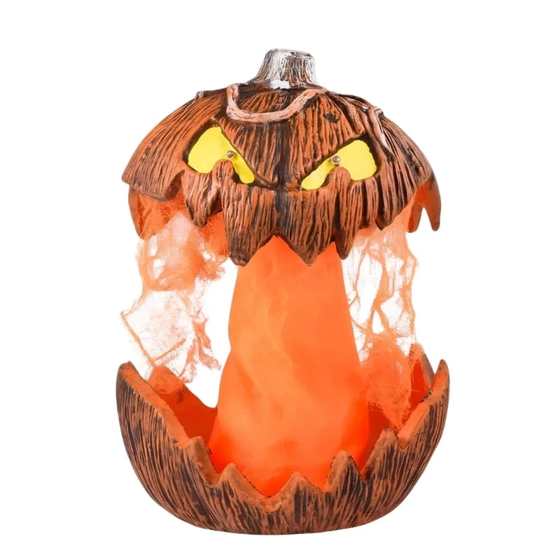 Carved Pumpkin Halloween Light Up Decoration with LED Glowing Eyes and Collapsible Design