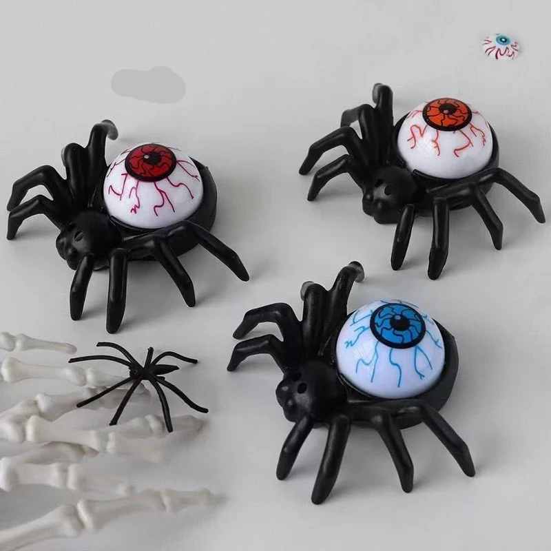 Large Halloween Spider Decoration with LED Candle and Glowing Eyes Light