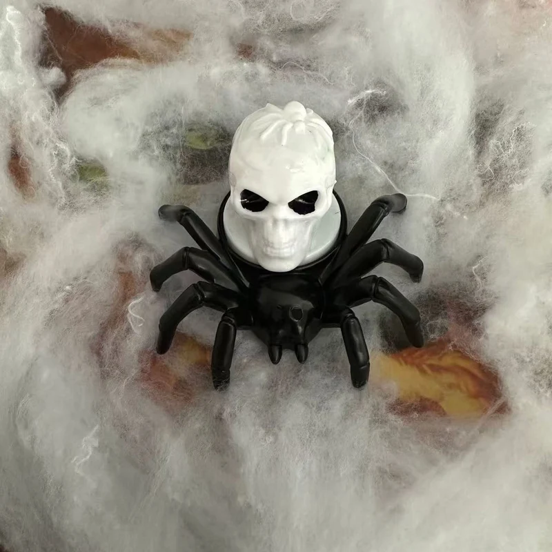 Large Halloween Spider Decoration with LED Candle and Glowing Eyes Light