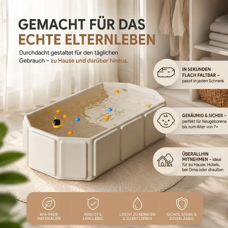 Faltbare Babybadewanne | Wannenfalt