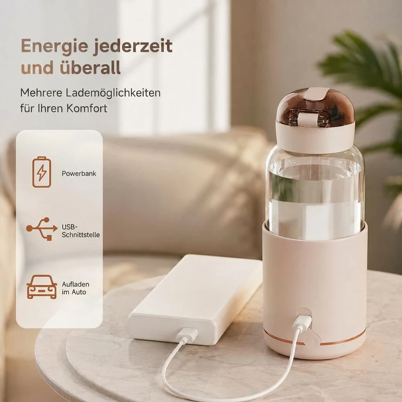 Mobiler USB-Babyflaschenwärmer mit LED-Anzeige | FlaschenSamt