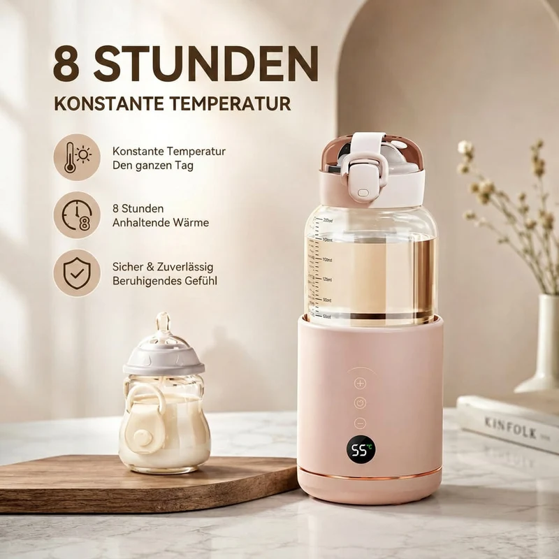 Mobiler USB-Babyflaschenwärmer mit LED-Anzeige | FlaschenSamt
