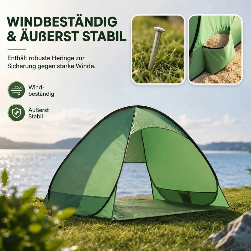 Pop Up Strandmuschel mit UV-Schutz | Strandquell