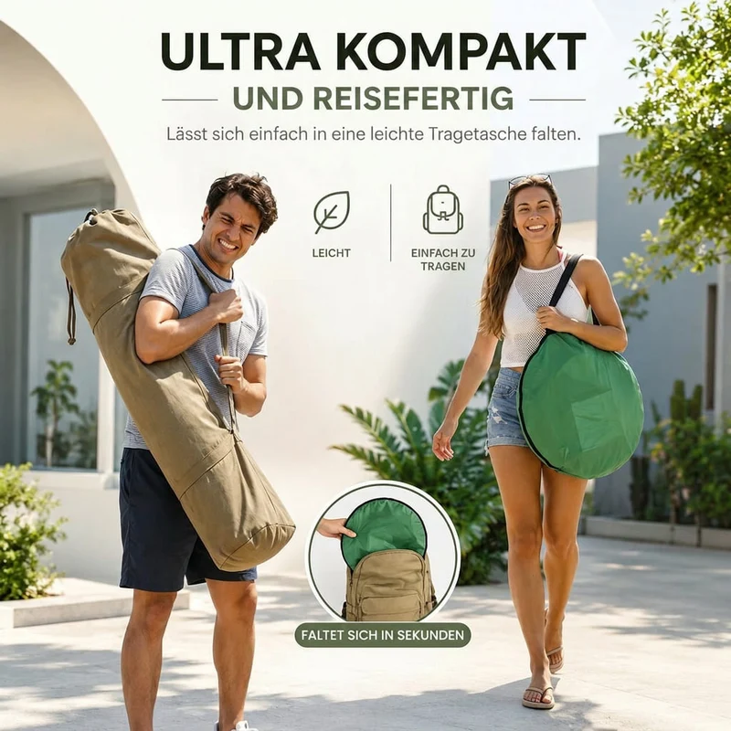Pop Up Strandmuschel mit UV-Schutz | Strandquell
