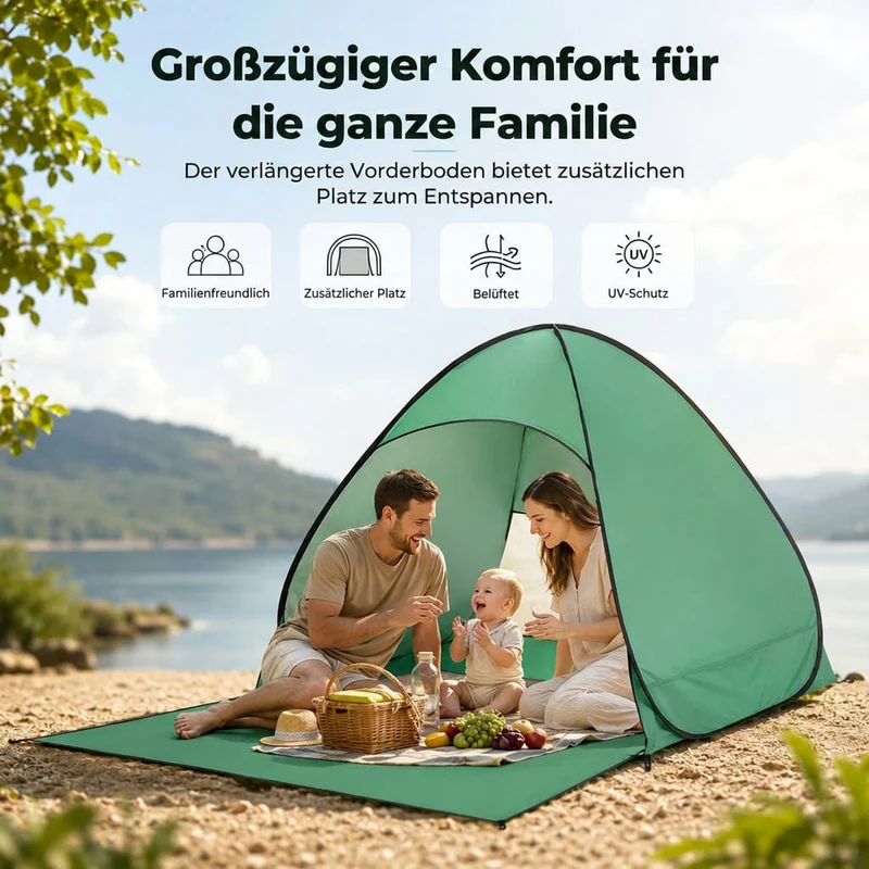 Pop Up Strandmuschel mit UV-Schutz | Strandquell