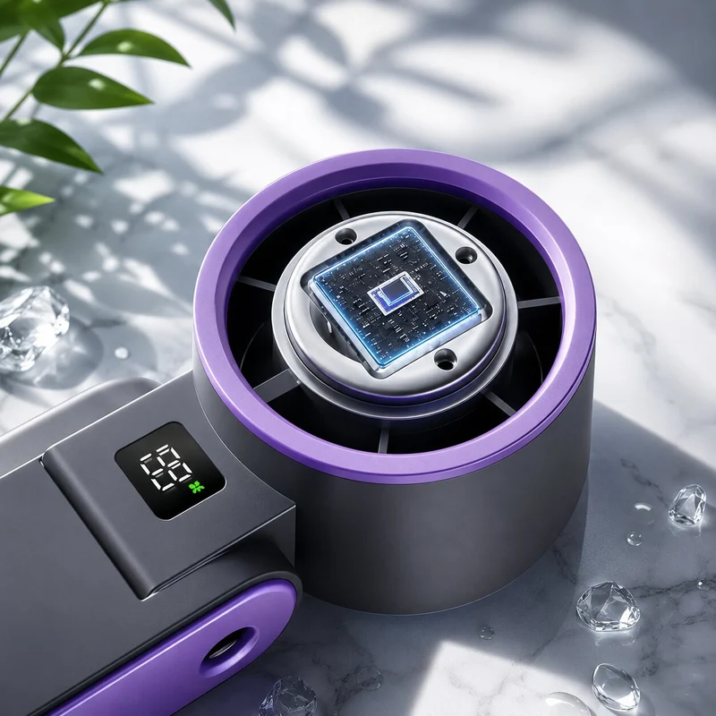 Faltbarer Mini-Handventilator mit LED-Display | Kryolux